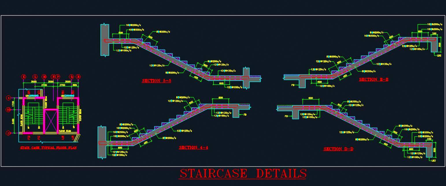 1543x645 Tag Staircase Detail Dwg Plan N Design