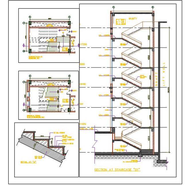 658x643 Staircase Design Cad Details Plan N Design