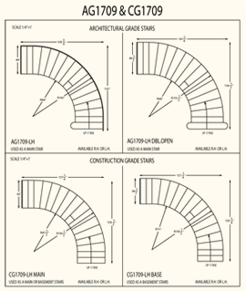 270x319 17 Rise Curved Staircase Models Architectural Series