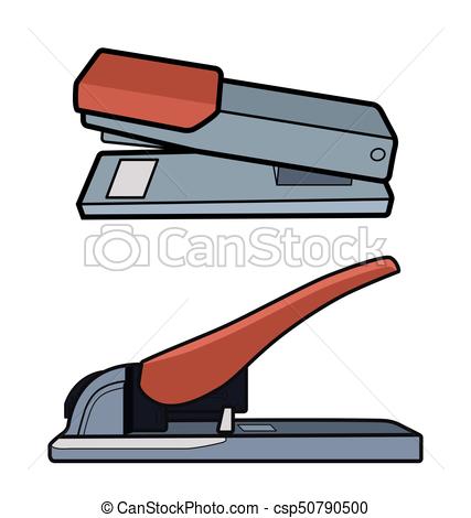 427x470 Vector Illustration Of Stapler Set. Vector Clipart