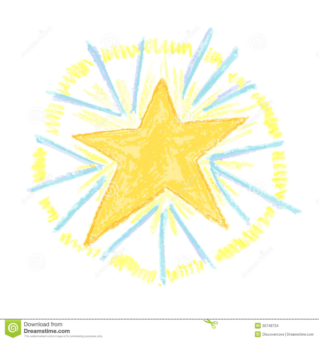 1300x1390 Light Airy And Fun Hand Drawn Star Burst With Crayon