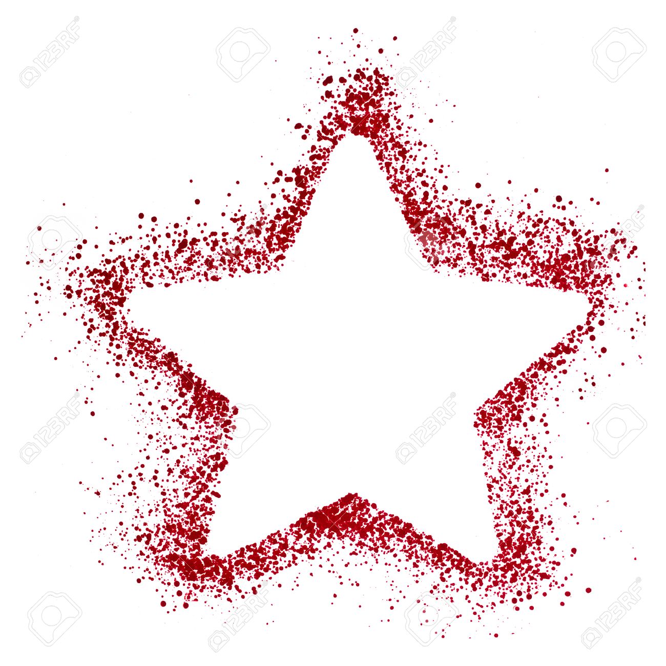 1300x1300 Blank Red Star Drawing Air Color Pen Isolated On White Background