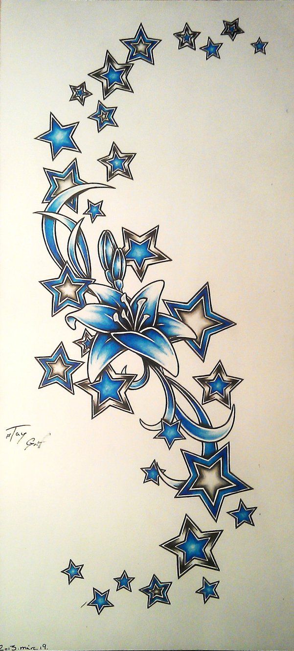 601x1330 Star Tattoo Design By Taygriff. For Me, Personally, Lily Would Be