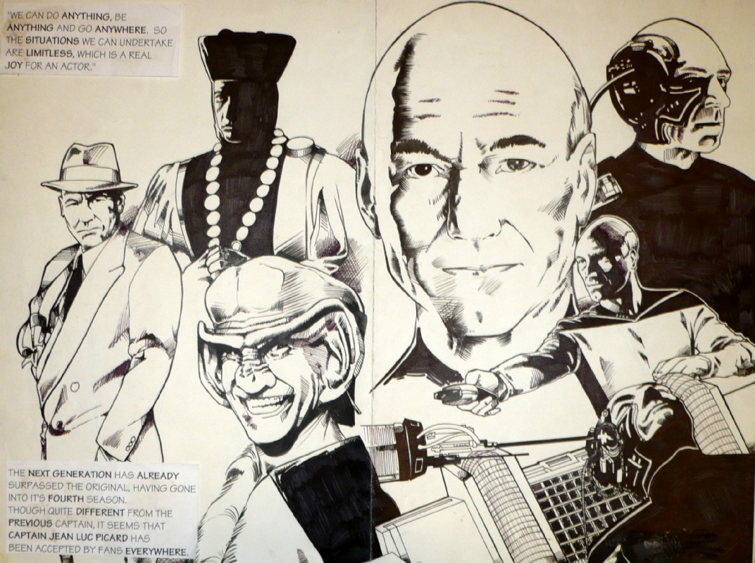 1072x800 Original Comics Drawing Of Star Trek Next Generation , In Svv