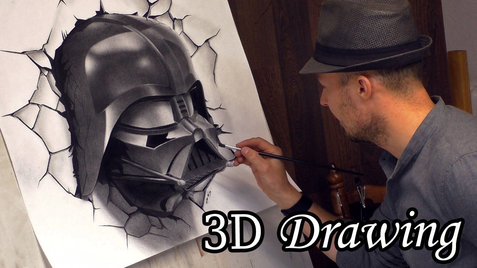 1566x881 Darth Vader Busts Out In Star Wars 3d Speed Painting