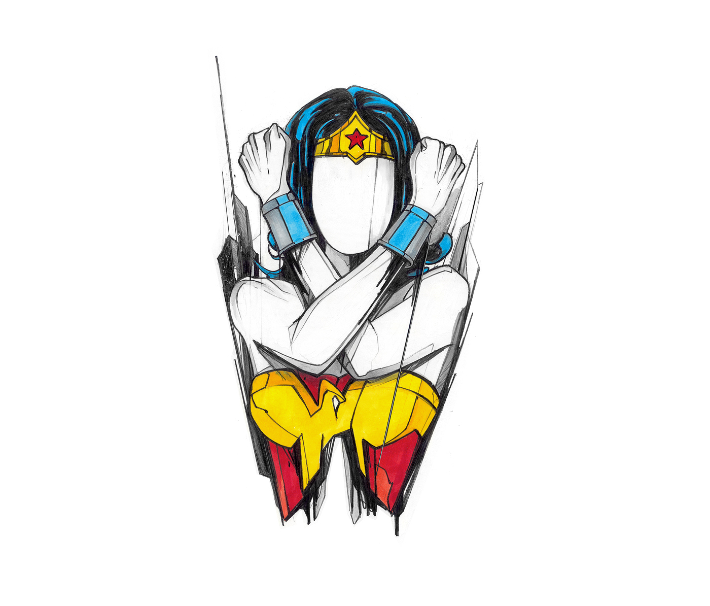 1400x1194 Powerful Illustrations Of Faceless Characters From Disney, Dc