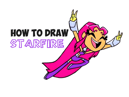 434x326 How To Draw Starfire From Teen Titans Go With Easy Step By Step
