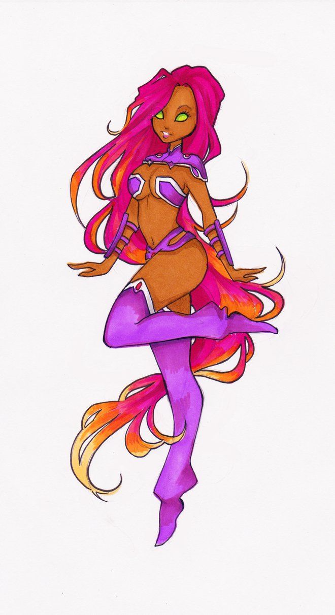 660x1211 Resultado De Imagen Para Starfire Drawing Dc World