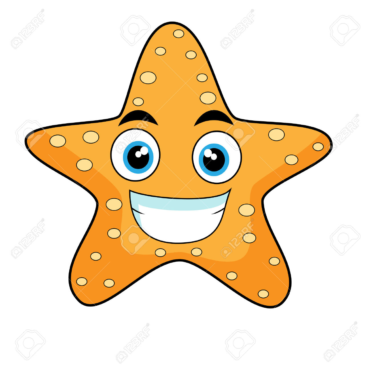 1300x1300 8285820 Cute Looking Starfish Stock Vector Starfish Cartoon Fish