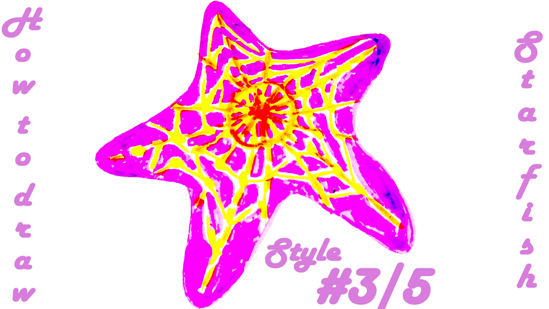 1920x1080 How To Draw A Starfish Step By Step Easy For Kids And Color