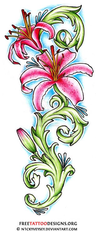 308x740 Stargazer Lilly Tattoo Design Tattoos Lillies