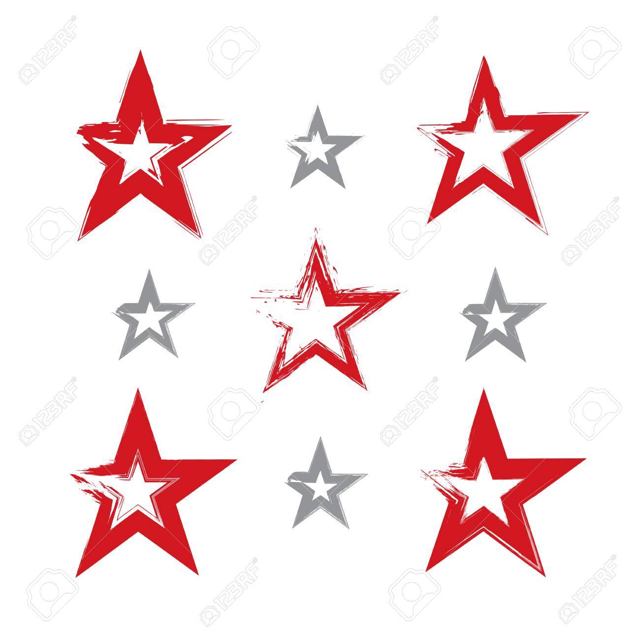 1300x1300 Set Of Hand Drawn Soviet Red Star Icons Scanned And Vectorized