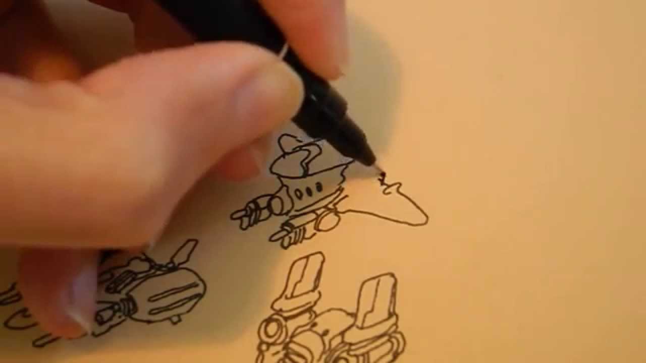 1280x720 Spaceship Thumbnail Drawing