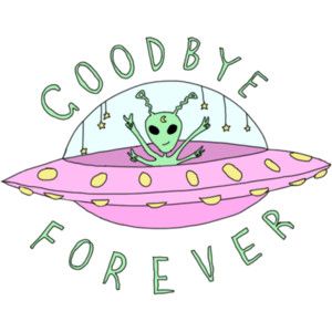 300x300 Goodbye Drawing Art Cute Forever Hipster Typography Design Green