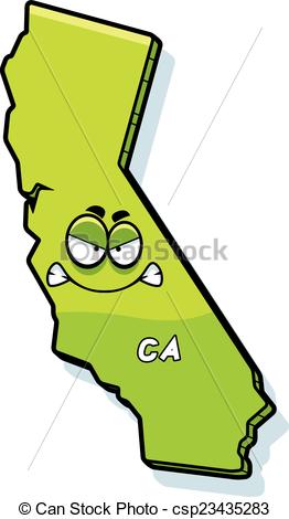 262x470 Cartoon Angry California. A Cartoon Illustration Of The Vector