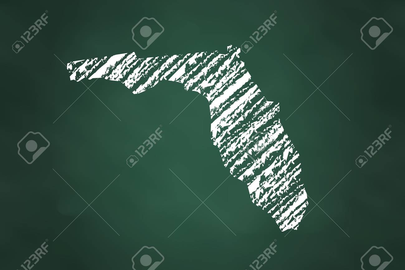 1300x866 Florida State Map Chalk Style Royalty Free Cliparts, Vectors,