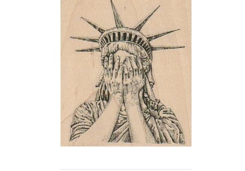 500x349 Weeping Statue Of Liberty Rubber Stamps Wood Mounted 19152 Cherub
