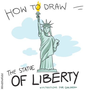 384x384 How To Draw Statue Of Liberty How To Draw The Statue Of Liberty