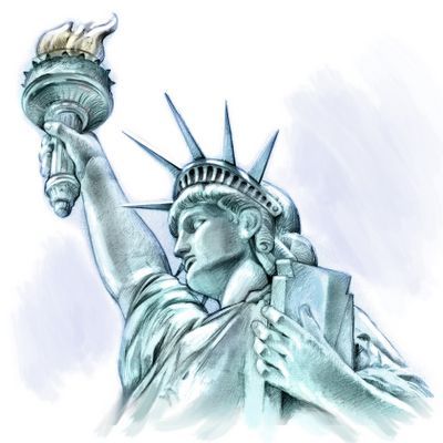 400x400 Statue Of Liberty Drawing