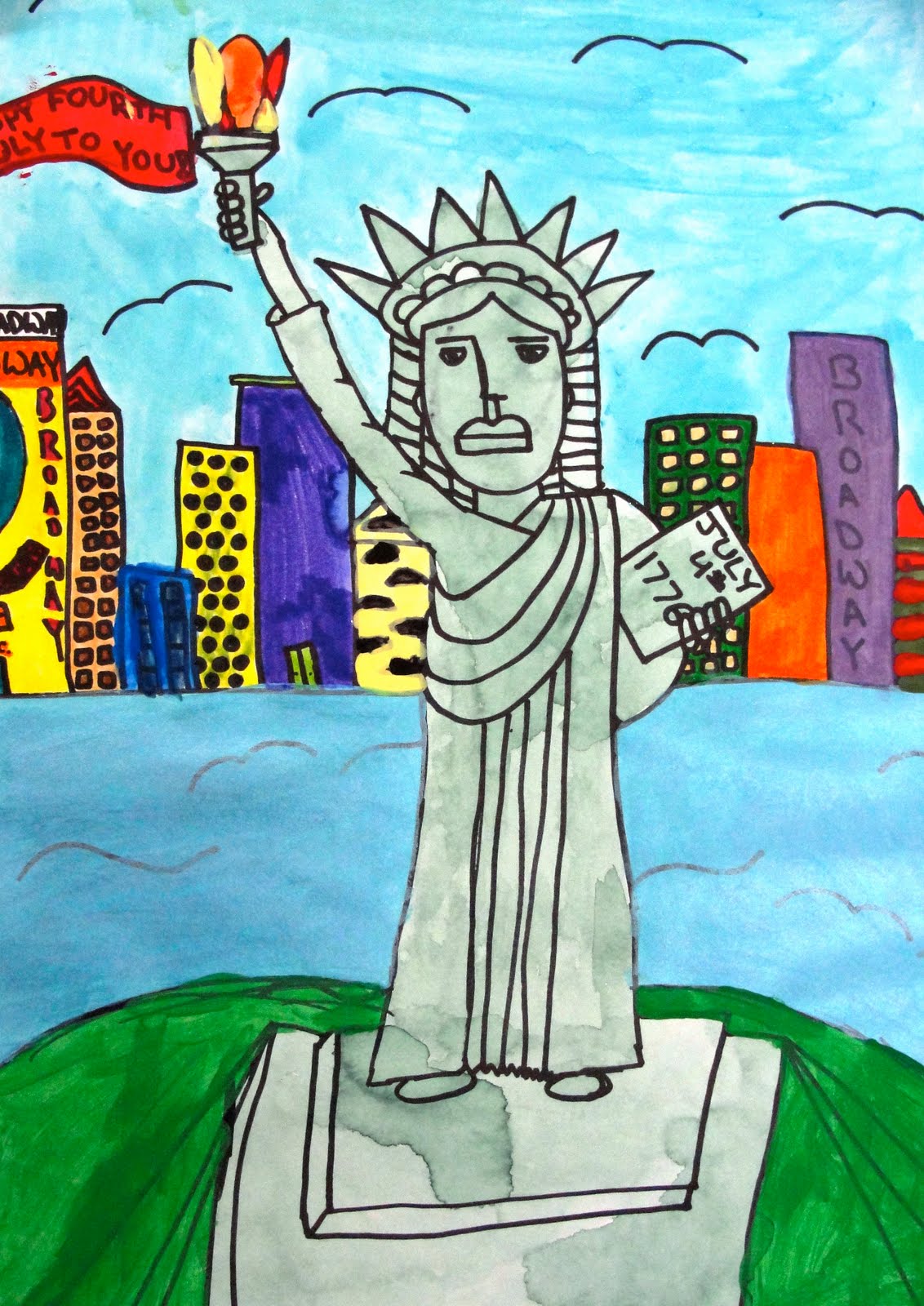 Statue Of Liberty Drawing For Kids at GetDrawings | Free download