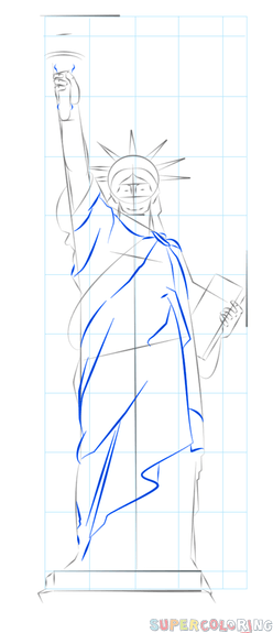 248x575 How To Draw The Statue Of Liberty Step By Step Drawing Tutorials
