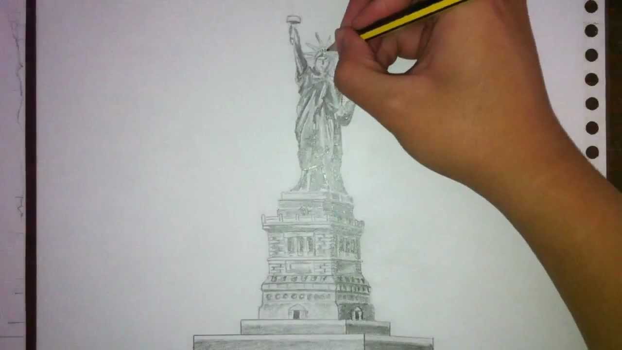 1280x720 Time Lapse Art Statue Of Liberty