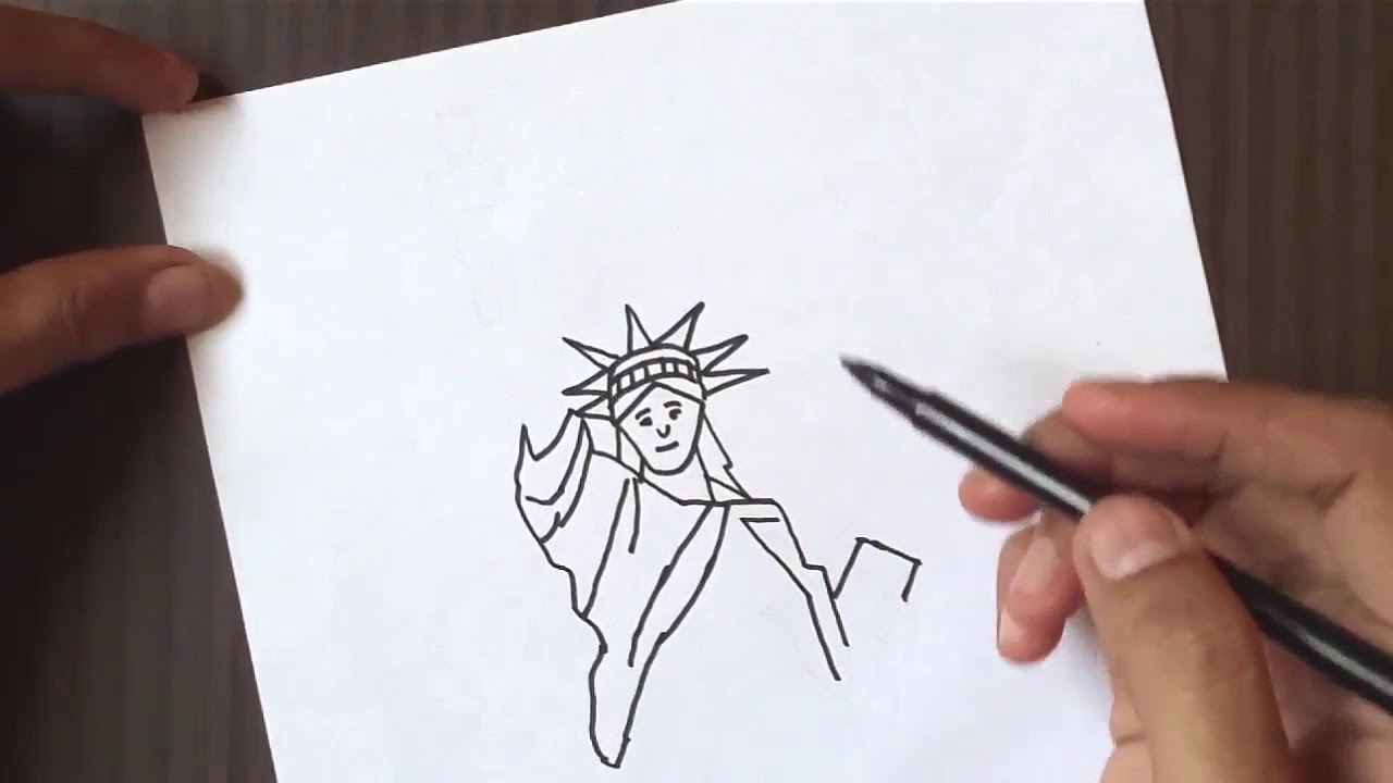1280x720 How To Draw Statue Of Liberty Step By Step Statue Of Liberty