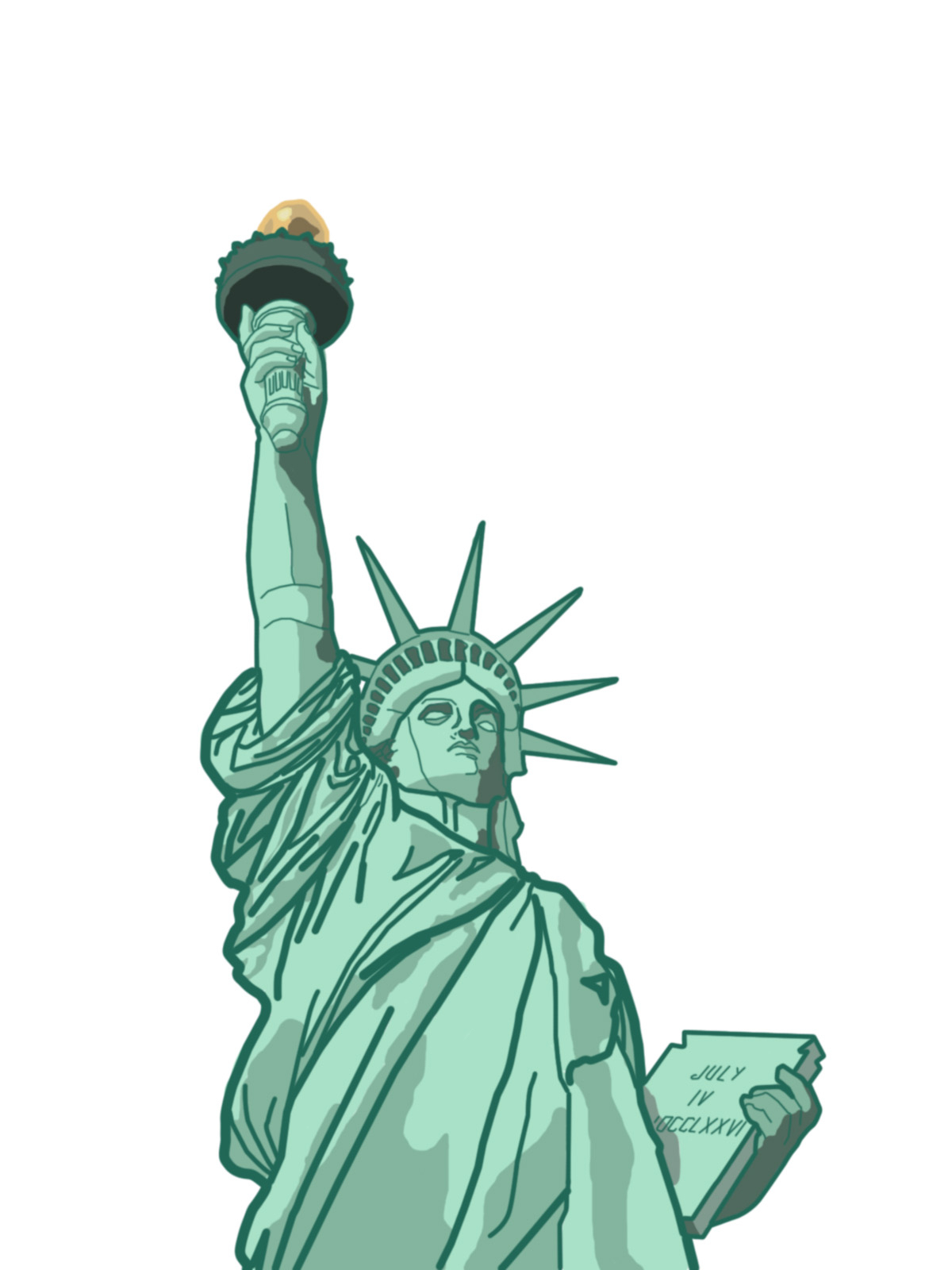 1200x1600 Statue Of Liberty Cartoon Drawing How To Draw Statue Of Liberty