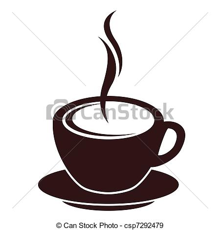 450x470 Silhouette Of Coffee Cup With Steam On White Eps Vectors