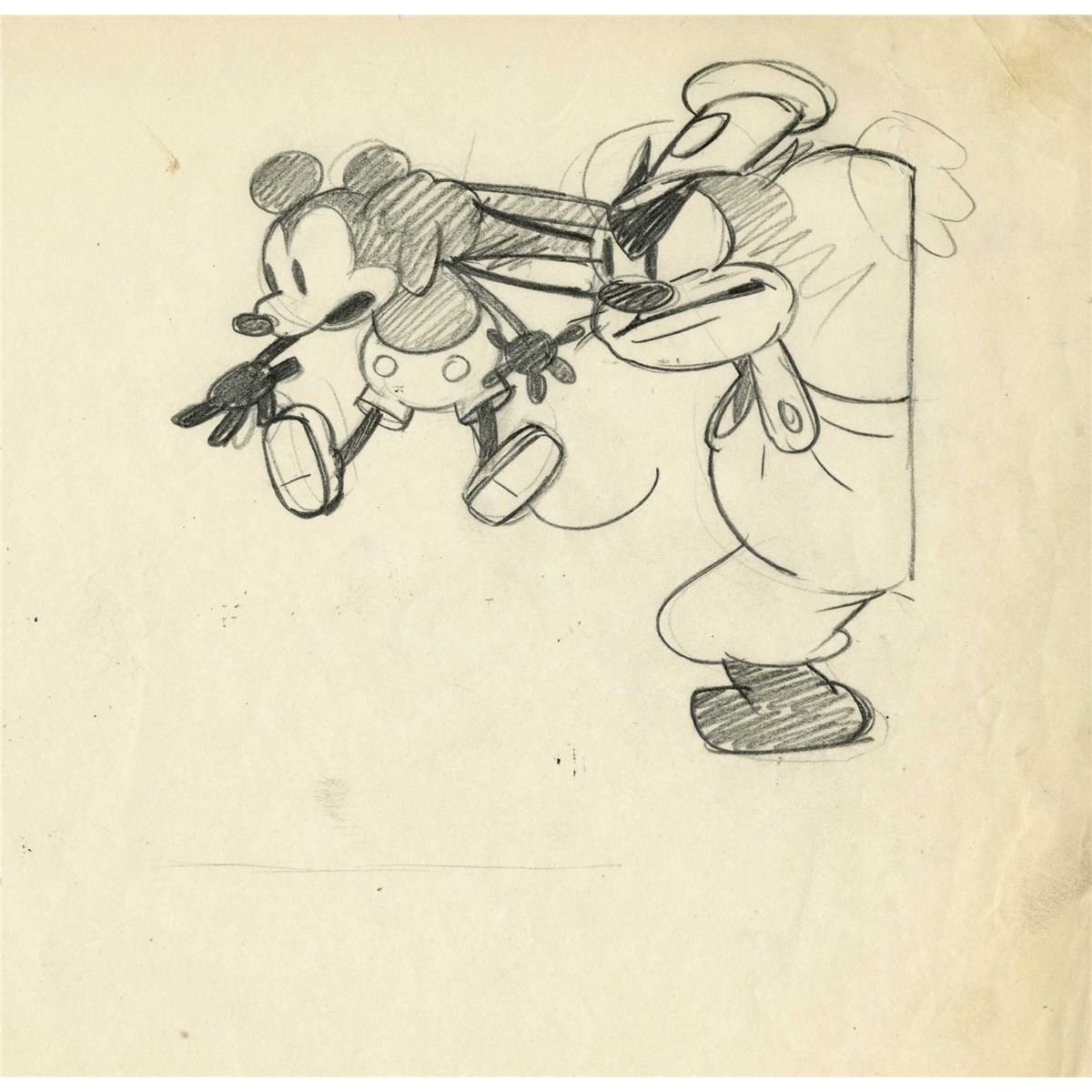1200x1200 Rare Original Layout Drawing From Steamboat Willie