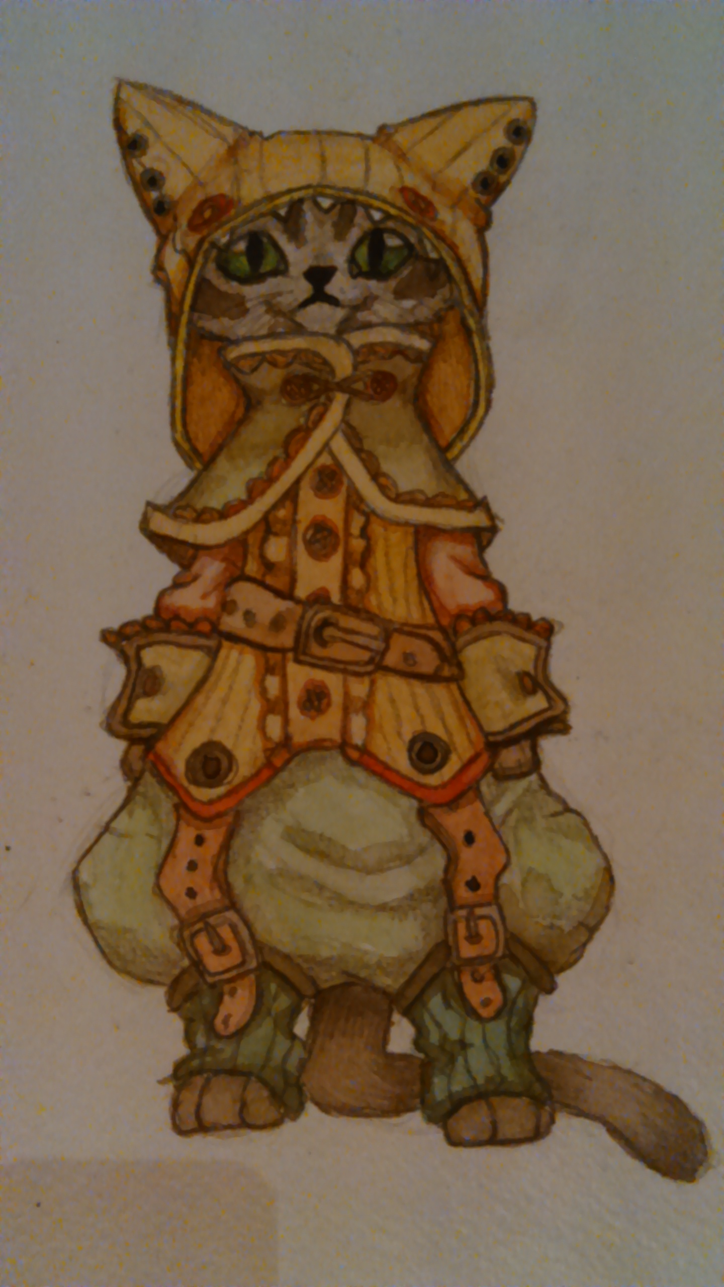 1440x2560 Steampunk Cat Drawing