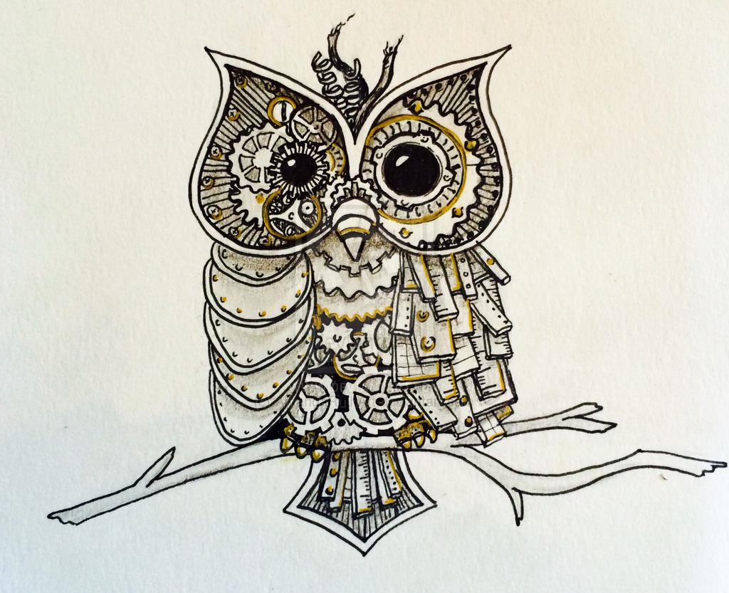 1024x833 Steampunk Owl Ink Doodle By Amandaruthart D7q88jo.jpg