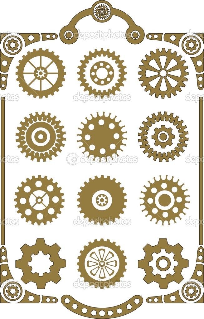 654x1023 Steampunk Gears And Cogs Drawing