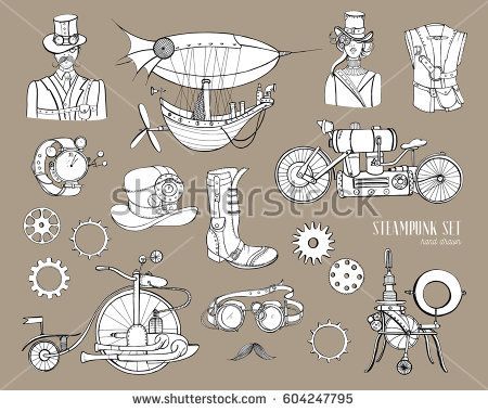 450x380 Steampunk Objects And Mechanism Collection Machine, Clothing