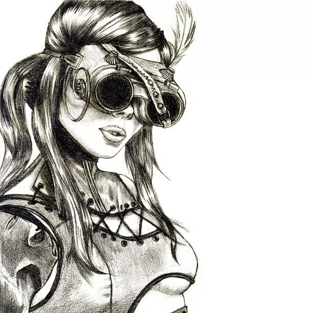 612x612 Steampunk Girl 1 Greeting Card For Sale By Andres R