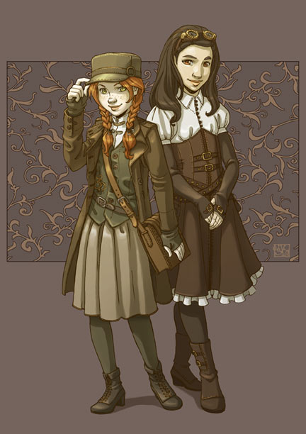 432x612 Steampunk Little Girls Drawing