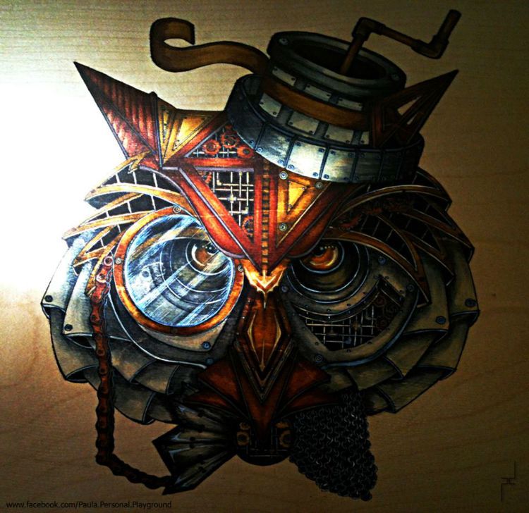 750x728 Showcase Of Paula Duta Art Steampunk Drawing And Owl