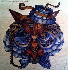 236x244 Owl Steampunk Drawings