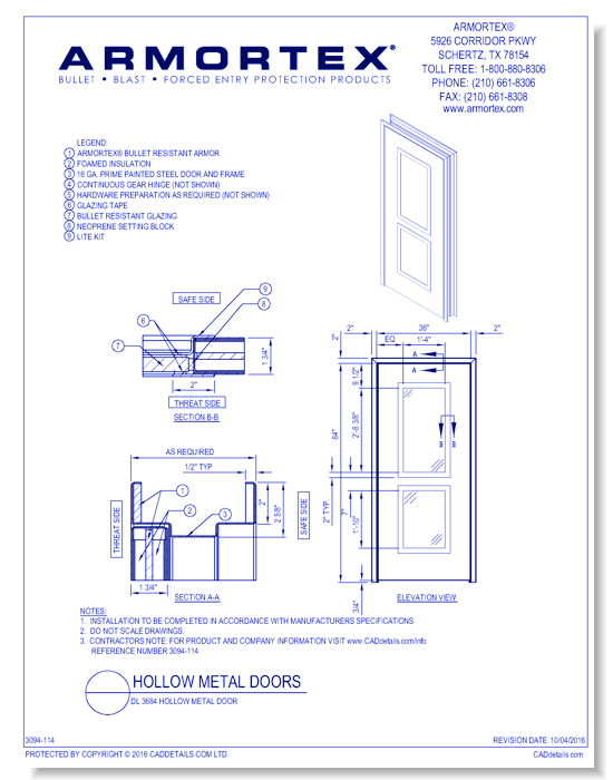 550x700 Hollow Metal Doors