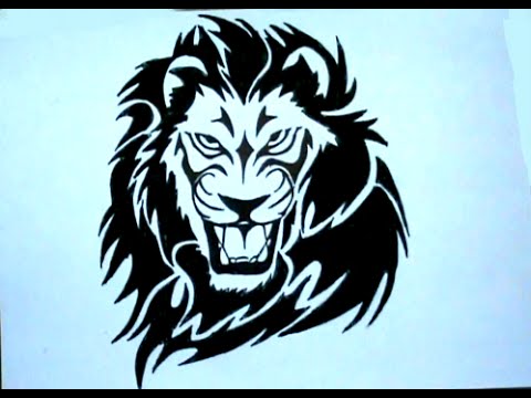 480x360 How To Draw Tribal Tattoo Lion Stencil Drawing