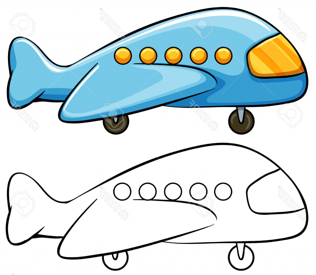 Steps to draw simple airplane - kitevsa