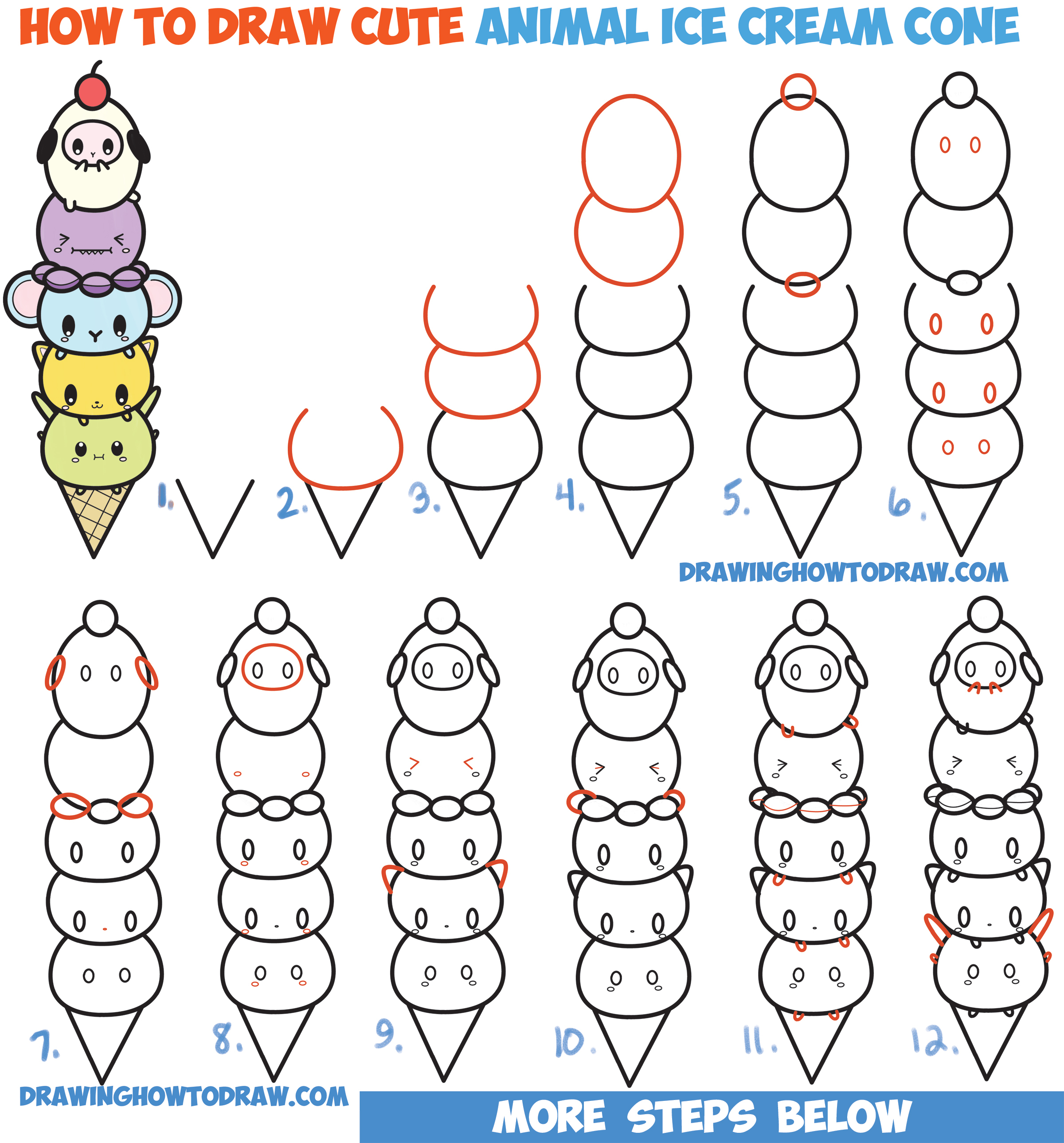 2400x2578 Cartoon Animals Drawing Step By Step How To Draw Cute Kawaii