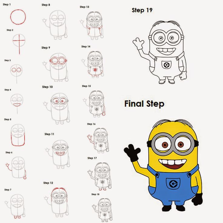 736x736 How To Draw Step By Step Cartoon Characters 19 Best Drawing Step
