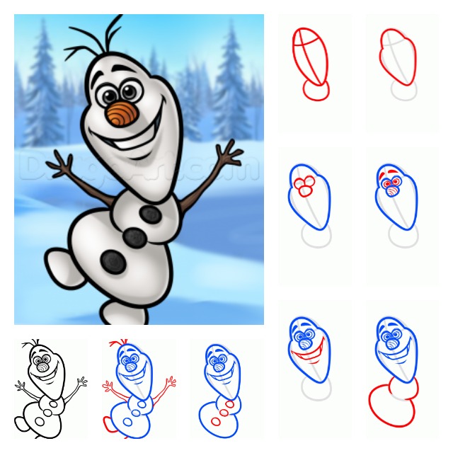 640x640 How To Draw Olaf Step By Step Quick Sketches Olaf