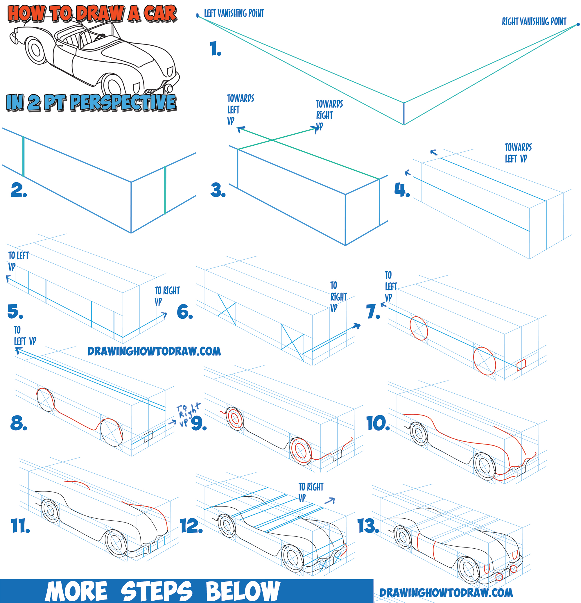 2000x2074 How To Draw A Car Convertible In Two Point Perspective Easy Step