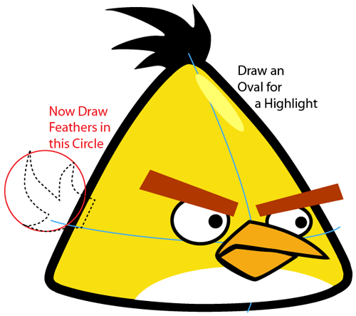 500x443 How To Draw Yellow Angry Bird With Easy Step By Step Drawing