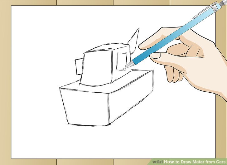 728x529 How To Draw Mater From Cars 6 Steps (With Pictures)