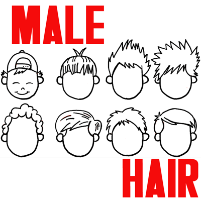400x400 How To Draw Boys And Mens Hair Styles For Cartoon Characters