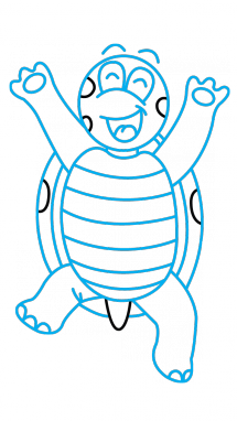 215x382 How To Draw A Turtle For Kids, Easy Step By Step Drawing Tutorial
