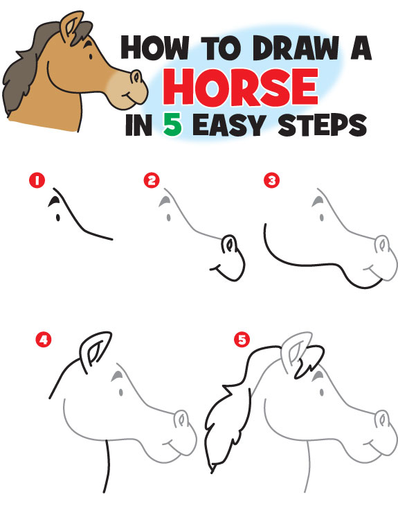 575x766 How To Draw A Horse Kid Scoop